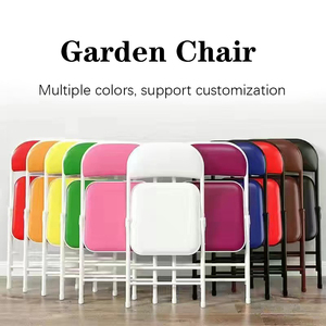 Kursi Lipat Pipa Logam Berlapis Kulit Hitam Murah Grosir JRY untuk Rumah, Taman, Kantor, Rapat, dan Acara - Product Image 3