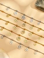 Bracelet tendance en acier inoxydable 316L plaqué or PVD 18 carats avec breloque Arbre de Vie en zircon 5A, ne ternit pas, idéal pour le quotidien et les fêtes, vente en gros