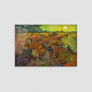 Elegante Obra de Arte Impresa en Lienzo de Van Gogh 'Viñedo Rojo', ARTE EN VIDRIO TEMPLADO - Product Image 2