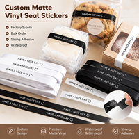 Étiquettes autocollantes personnalisées en vinyle mat, imperméables, adhésif puissant, pour emballage de pâtisserie, boîte cadeau, étiquette autocollante imprimée sur mesure, OEM