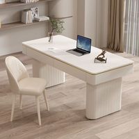 Bureau de consultation médicale moderne et simple, bureau d'étude et d'écriture pour chambre à coucher, bureau d'apprentissage et d'ordinateur en métal durable avec surface en marbre