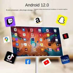 卸売スマート回転タッチスクリーンIps可動Androidシステム2732インチインセルタッチディスプレイスタンドバイミーテレビ