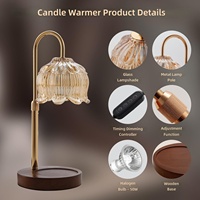 Meilleure vente : Lampe de table en bois de bambou avec diffuseur d'arômes, réglable en hauteur, avec minuterie et variateur d'intensité, diffuseur de flamme invisible pour salon
