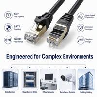 Câble Ethernet blindé RJ45 Cat 7 haute vitesse CCA S/FTP, directement de l'usine, pour routeur, jeux et centre de données