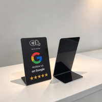 Carte de membre personnalisée en PVC acrylique avec code QR intelligent pour les réseaux sociaux, NFC 213, support de table RFID vierge pour avis Google