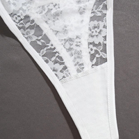 Vente en gros sans bretelles sans couture creux solide transparent respirant confortable taille basse mignon slip à paillettes string en dentelle