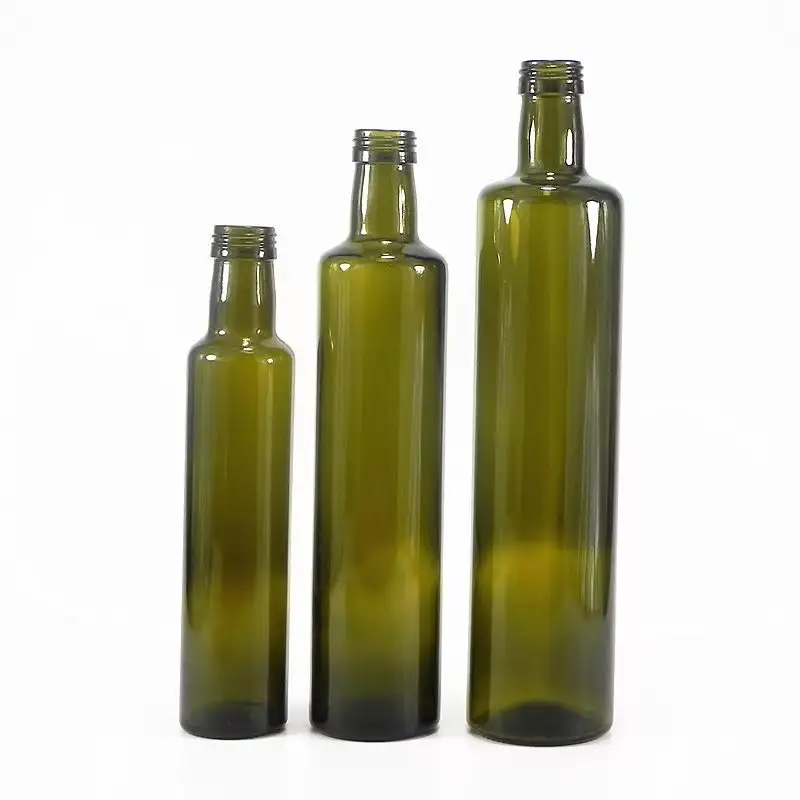 Botol kaca 250 ml 750ml botol kaca minyak zaitun hijau antik untuk memasak minyak zaitun
