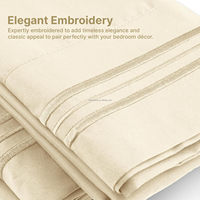 Ensemble de 4 feuilles de broderie en microfibre Super Soft 1800 Thread 100% avec poches profondes résistantes aux plis et à la décoloration Spa bleu