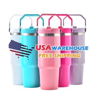Custom Rainbow Tumbler Powder Coated Stainless Steel 30oz Double Wall Vacuum Insulated Water <b>Bottle</b> for Flip for - Product Image 1