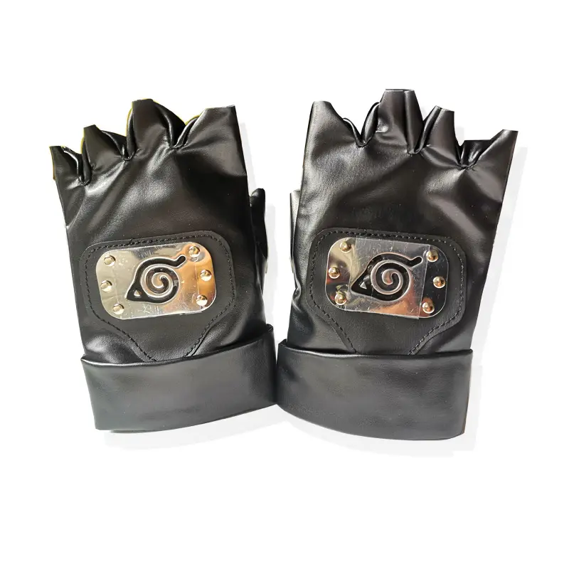 Wholesale Cosplay Accessories Mittens Anime Naruto Kakashi Pu Leather Gloves Props