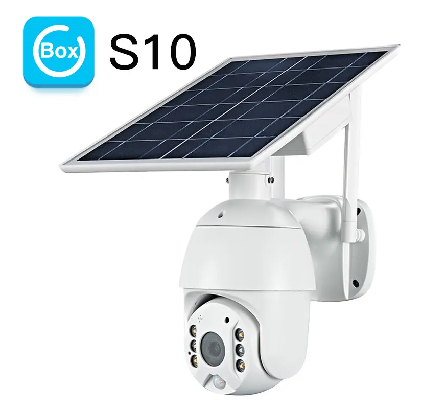 S10 4mp 3mp 2mp 4g सौर ऊर्जा चालित Ptz Ubox आउटडोर वायरलेस कैमरा सिम कार्ड सिस्टम के साथ Pir सुरक्षा 5mp वाईफ़ाई सीसीटीवी सौर कैमरा