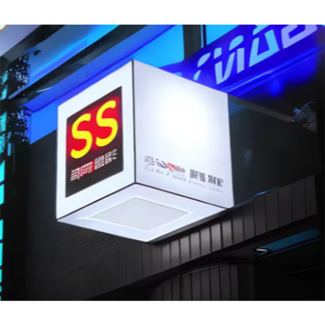 Smart WiFi Control 500x500mm P3.9 LED Cube Display Customized LOGO Sign Indoor Outdoor Shop Advertising Signage