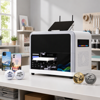 Printer UV Flatbed Mini A5 Desktop Kecil dengan Mesin Cetak Emboss untuk Casing Ponsel LED dan Head F1080