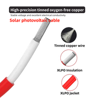 Cable Eléctrico de CC Negro y Rojo H1Z2Z2-K 4mm 6mm 10mm LSZH, Cable Solar de 1500V, Cable Fotovoltaico de Cobre Estañado de 6mm² para Panel Solar