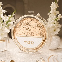 Boîte à Matzah élégante en acrylique pliable de 4 mm d'épaisseur pour le Seder de Pâque, bord festonné, rangement et décoration, certifiée casher