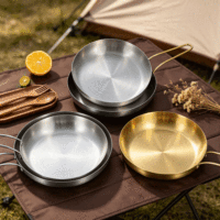 Plateau en acier inoxydable minimaliste FLEY avec poignée, robuste, épaissi, pour service de restauration commerciale