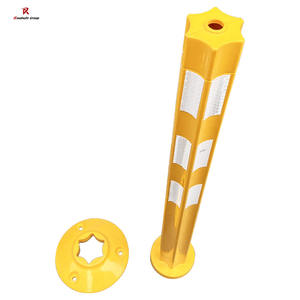 黄色駐車警告ヘキサゴンポストプラスチック製デリニエーター交通ボラードホワイトPUフェンス高速道路道路安全スプリングポスト - Product Image 6