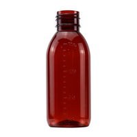 Bouteille en plastique avec bouchons résistants aux enfants, 150ml, 5oz, ambre, médicament liquide, produit de pharmacie