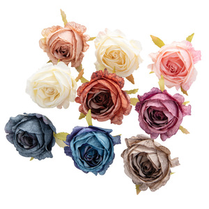 Couleur brûlée Artificielle Vintage Roses Faux Soie Rose Fleurs pour DIY Bouquets Pièce Maîtresse De Mariage Fête Maison Cuisine Décoration - Product Image 5