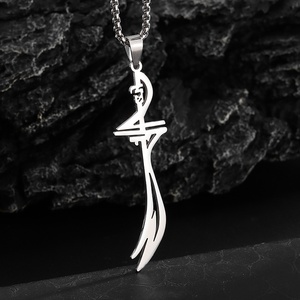 Collana con Ciondolo a Forma di Spada in Acciaio Inox YYN, Stile Musulmano Imam, Catena in Bambù, Nuovo Gioiello Unisex Hip-hop - Product Image 4