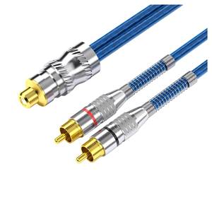สาย RCA คุณภาพสูงจากโรงงาน ขายส่ง สายแยก Y สำหรับเครื่องเสียงรถยนต์ แบบถักป้องกันสัญญาณรบกวน ทองแดง - Product Image 1