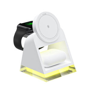 Chargeur de bureau support chargeur rapide 3-en-1 magnétique sans fil tactile cristal clair pour iPhone - Product Image 6