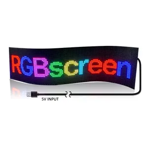 Flexible LED Display 2Lines Text Display RGB Screen Wi-fi Mobile Programmable Digital Messages Moving LED Sign Panel