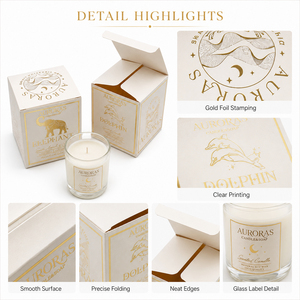 Wholesale Hot Stamping Gold Logo Rigid Candle <b>Packaging</b> Box Custom Square Paper Box Custom Size Gift Box Factory Direct Low MOQ - Product Image 3