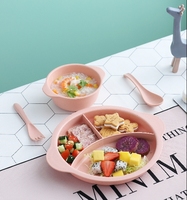 Assiette d'alimentation pour bébé en plastique écologique mignonne, directement de l'usine, pour le repas, plateau tout-en-un, vaisselle pour tout-petits, qualité alimentaire, lave-vaisselle