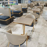 Maßgefertigte Moderne Restaurant-Möbelsets Halbrunde Sofa-Garnitur mit Esstisch für Hotel, Restaurant, Café