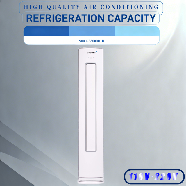 Energy Efficient 110v-220v 50hz Household Hotel Use 9000btu Cooling Heating Intelligent Floor Standing Vertical Air Conditioner