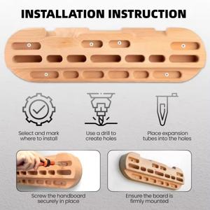 屋内木制指板エクササイズクライミングボードポータブル指板プルアップバーハングボード指トレーナー - Product Image 6