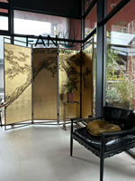 Murale brodée de luxe en 3D, motif feuille de Ginkgo et oiseau, pour la décoration haut de gamme des maisons et des espaces commerciaux