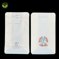 Sac de café d'emballage en papier kraft vide biodégradable compostable avec impression personnalisée à fond plat refermable écologique