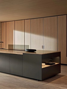 Mueble de Cocina Moderno con Puerta de Vidrio y Diseño de Panel de Madera para Área de Despensa de Oficina - Product Image 6