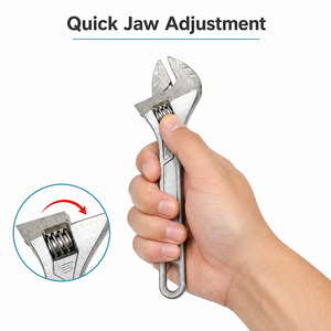 Clé à molette robuste en acier forgé, mâchoires usinées avec précision, résistante à la rouille, multi-tailles, pour mécaniciens automobiles et plombiers - Product Image 3