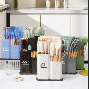 Sartén antiadherente de 19 piezas, espátula de silicona, juego de cuchara para sopa, utensilios de cocina domésticos de grado alimenticio, apto para lavavajillas, Kit de herramientas al por mayor - Product Image 4