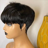 Perruque courte en dentelle complète sans colle, style européen et américain, effet volumineux et lisse, avec bonnet – Vente en gros, Fabricant, Nouveauté, Haute Qualité