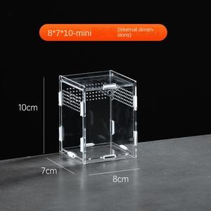 Yüksek kaliteli akrilik sürüngenler kuluçka kutusu kurbağa örümcek böcek sürüngenler için teraryum kafes aksesuarları vitrinler - Product Image 6