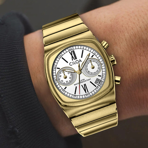 Reloj de Hombre CILOA, Cuadrado Dorado, Personalizable, Aleación, 20mm, Resistente al Agua, Cuarzo, Lujoso, Regalo, Alta Calidad, Moderno, Nuevo - Product Image 3