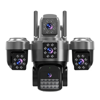 Caméra CCTV extérieure solaire 4G SIM PIX-LINK nouvelle génération 8MP 4 objectifs PTZ avec vision nocturne à 4 points de vue, audio bidirectionnel, batterie solaire AOV