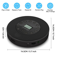 Reproductor de CD/MP3 Portátil con Control de Botones, Interfaz RCA, Pantalla, Grabador de Sonido, Walkman para Regalos, Uso en Casa y Auto, Plástico