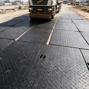 Tapis de protection au sol en polyéthylène haute densité (HDPE) ZSPE 4x8 à double face avec motif <span class=keywords><strong>diamant</strong></span>é pour équipement lourd - Product Image 4