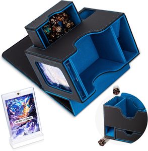 Torson Commander 35pt Card Tiles Deck Box con funda magnética fuerte Cuero PU y bandeja <span class=keywords><strong>de</strong></span> dados para TCG CCG Yu-Gi-Oh Juegos <span class=keywords><strong>de</strong></span> <span class=keywords><strong>mesa</strong></span> - Product Image 1