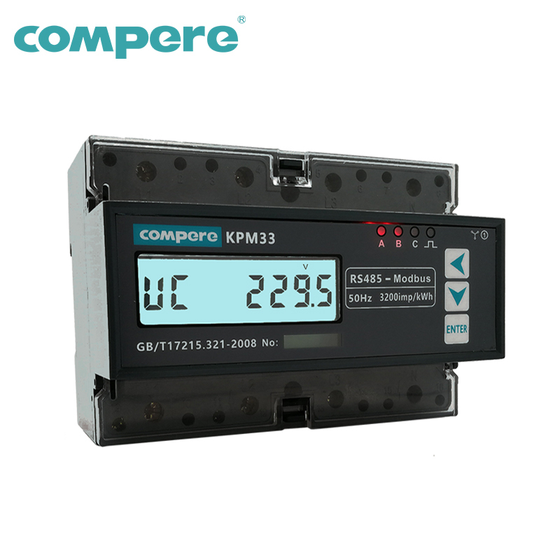 RS485 puerto de comunicación modbus 3 Fase inteligente digital de carril Din electricidad kwh de energía