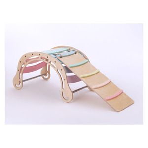 Marco de escalada de madera multifuncional para niños negro con mecedora y pendiente para uso en dormitorio de Hospital al aire libre - Product Image 1