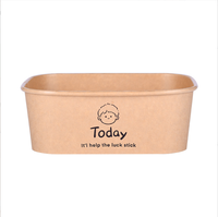 Boîtes à bento carrées en papier kraft durci épaissi écologique personnalisé emballage jetable pour fruits restauration rapide classique