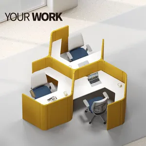 Modulare akustische Privatsphäre mit hoher Trennwand Schreibtisch mit einer Arbeits station Schall dichte Kabinen Design Office Workstations