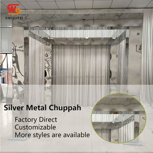 SMOOTH High Quality Golden Stainless Steel Backdrop Stand Square Chuppa for Wedding Decoration - Product Image 3