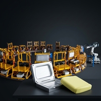 Ligne de production rotative à carrousel Lingxin entièrement automatique pour mousse de polyuréthane PU avec bras robotisé et contrôle PLC 380V